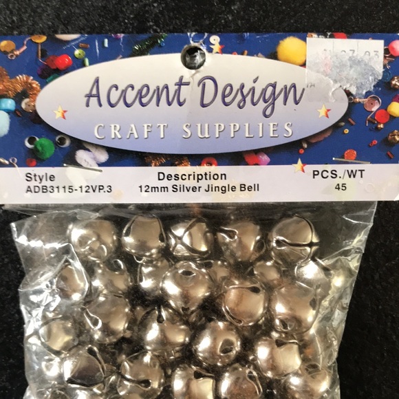 12mm Silver Jingle Bells - Picture 3 of 3